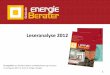 Gebäude-Energieberater: Leseranalyse 2012