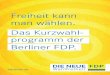 Kurzwahlprogramm der FDP Berlin