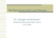 Mahlgemeinschaft und Rituale LV „Hunger und Konsum“ Elisabeth Schrenk und Dieter Annerl 24.11.2004