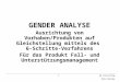 1eb consulting Elke Beneke GENDER ANALYSE Ausrichtung von Vorhaben/Produkten auf Gleichstellung mittels des 6-Schritte-Verfahrens Für das Produkt Fall-