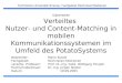 Verteiltes Nutzer- und Content-Matching in mobilen Kommunikationssystemen im Umfeld des PotatoSystems Bearbeiter:Mario Kubek Fachgebiet:Rechnerarchitekturen