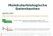 Vorlesung Einführung in die Bioinformatik - U. Scholz & M. Lange Folie #2-1 Molekularbiologische Datenbanken QUELLEN: 