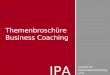 IPA Institut für Personalentwicklung und Arbeitsorganisation Themenbroschüre Business Coaching