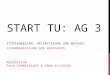 START TU: AG 3 STUDIENBEGINN, ORIENTIERUNG UND WECHSEL ZUSAMMENFASSUNG DER WORKSHOPS MODERATION PAUL HIMMELBAUER & ANNA KLICPERA
