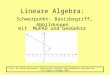 Lineare Algebra: Schwerpunkt: Basisbegriff, Abbildungen mit MuPAD und GeoGebra Prof. Dr. Dörte Haftendorn, Universität Lüneburg, 