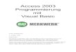 Access 2003 Programmierung mit Visual Basic - · PDF file1 Lernziele Ziel der Schulung ist es, Ihnen verschiedene Möglichkeiten der ACCESS Programmierung zu zeigen. Lernziele sind