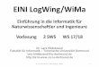 EINI LogWing/WiMa -  · PDF fileKapitel 8 Dynamische Datenstrukturen Listen Bäume Unterlagen Dißmann, Stefan und Ernst-Erich Doberkat: Einführung in die objektorientierte