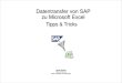 Datentransfer von SAP zu Microsoft  · PDF fileDatentransfer von SAP zu Microsoft Excel Tipps & Tricks Ignatz Schels