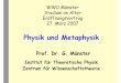 Prof. Dr. G. Münster - uni-muenster.demunsteg/Metaphysik.pdf · Wissenschaftlichkeit der Metaphysik. Metaphysik ... Überwindung der Metaphysik durch logische Analyse der Sprache