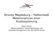 Strecke Magdeburg â€“ Halberstadt Metamorphose einer ... Restrukturierung Magdeburg - Halberstadt Struktur Magdeburg - Halberstadt: Zielkonzept MD -Buckau Beyendorf Dodendorf