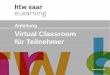 Anleitung Virtual Classroom für Teilnehmer - htwsaar.de · Stand: April 2016 Agenda Virtual Classroom für Teilnehmer 2 Einführung − Einführung 2 − Virtual Classroom öffnen