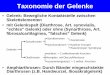 Taxonomie der Gelenke - Anatomie.netanatomie.net/Unterricht/Skripte/Vorlesung_AnatomieI_Gelenke.pdf · Taxonomie der Gelenke ... Knochen Synchondrosen komplex: mit Discus/Meniscus