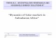 “Dynamics of Solar markets in SubsaharanAfrica“ · Market 1 –Solar Home Systems WhilethePicoPV ... Witha 100W kit: multiLED, Cellphonecharging, Radio, TV, fan(energyaccess)