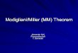 Modigliani/Miller (MM) Theorem · 1. These MM zeigen, dass zwei U, die sich nur hinsichtlich ihres Fin. Risiko unterscheiden keine verschiedenen U-Werte haben können. (vollkommener