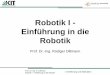 Robotik I - Einführung in die Robotik · 13. Prof. Dr.-Ing. R. Dillmann. Robotik I – Einführung in die Robotik. I. Einführung und Motivation. Vorlesungsangebot • Robotik I