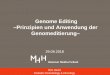 Genome Editing Prinzipien und Anwendung der Genomeditierung¼ber-Crispa-Cas9_-29.09.2018.pdf• Das Prinzip der Genomeditierung • Off-Target Aktivität und Lösungsansätze • Verfügbare