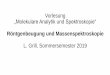 Vorlesung „Molekulare Analytik und Spektroskopie“ · Vorlesung „Molekulare Analytik und Spektroskopie“ Röntgenbeugung und Massenspektroskopie L. Grill, Sommersemester 2019