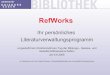 RefWorks - Willkommen an der Universität Duisburg-Essen · References Import aus, und folgende Einstellungen: Dezernat Digitale Bibliothek 15 K. von der Laden-Roosen Literaturzitate