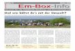 Ausgabe 53 Oktober 2009 Em-Box-Info . ... · Journal für die Stadtteile Boxberg und Emmertsgrund. Heute für Sie Hart aber fair Rugby im Kommen (S. 25) So ein Müll! ... born, was