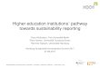 Higher education institutions pathway towards ... · Nachhaltigkeit an Hochschulen: entwickeln - vernetzen ‐ berichten (HOCHN) Higher education institutions´ pathway towards sustainability