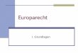 Europarecht - jura.uni-konstanz.de · 1. Vorbemerkungen ABER > 1. Europa(recht) ist mehr als die Europäische Union