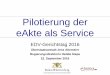 Pilotierung der eAkte als Service - edvgt.de · Zeitplan Folie 3 Vorbereitung Entwicklung Pilotierung Einführung o Strategieentwicklung o Ausschreibung durchführen o Kabinettsbefassung