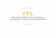 McDonald’s Produkte: Zutaten und Inhaltsstoffe · Shake Banane Milch Shake Mix (2,5%) Sirup Banane Apfeltasche Schoko Donut Schoko Muffin Karamell Topping Schoko Topping Erdbeer