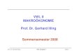 VWL II MAKROÖKONOMIE Prof. Dr. Gerhard Illing · Prof. Dr. Gerhard Illing VWL II Kapitel 1 Seite 5 Gliederung der Vorlesung 1. Grundlagen der makroökonomischen Analyse (Kapitel