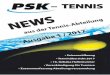 TENNIS · Seite 2 » er große Verein für D Sport, Freizeit, Gesundheit und Integration « Unsere erste Ausgabe der Tennis-News im neuen Jahr Unser erster Arbeitseinsatz wird am
