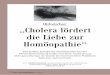 Historisches: „Cholera fördert die Liebe zur Homöopathie“ · 112 Der HomöopathieRATGEBER Historisches: „Cholera fördert die Liebe zur Homöopathie“ Die großen Erfolge