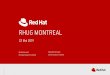 RHUG MONTREAL - Red Hatpeople.redhat.com/mlessard/mtl/presentations/mai2019/RHUGMTL-22MAI2019.pdfPublic IP Public IP Public IP Azure Active Directory OpenShift API/administration console