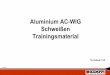 Aluminium AC-WIG Schweißen Trainingsmaterial · 4-2002 3 AC-WIG-Schweißen XT = Tungsten I = Inert G = Gas ( Allgemeine Bezeichnung) XW = Wolfram I = Inert G = Gas ( Deutschland)
