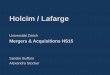 Holcim / Lafarge - RWI · Sachverhalt • LafargeHolcim: ein Zusammenschluss zwischen Holcim (Sitz und kotiert in CH) und Lafarge (Sitz und kotiert in F) • Ziel der Transaktion: