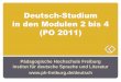 Deutsch-Studium in den Modulen 2 bis 4 (PO 2011) · Modul 3 KB 1: Veranstaltungen Fachwissenschaftliche Erweiterung, Literatur-, Sprach- und Medienwissenschaft (LV 1) 2 SWS 4 ECTS