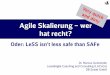 Agile Skalierung wer hat recht? - Entwicklertag...Agile Skalierung –wer hat recht? Oder: LeSS isn‘t less safe than SAFeDr. Marcus Gemeinder Lean&Agile Coaching and Consulting (LACoCo)