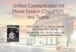 Unified Communication mit Phone System (CloudPBX) und Teams · •UC: Exchange, Skype for Business, Teams •SharePoint, Office 365 •Infrastruktur: AD, ADFS, DirSync, Netzwerk •Security: