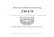 Haushaltssatzung 2019 - Gemeinde Merzenich · Haushaltssatzung der Gemeinde Merzenich für das Haushaltsjahr 2019 Aufgrund der §§ 7 ff. der Gemeindeordnung für das Land Nordrhein-Westfalen