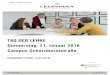 TAG DER LEHRE Donnerstag, 21. Januar 2016 Campus ...€¦ · mit dem Tag der Lehre wird an der Leuphana Universität Lüneburg für einen Tag das Lehren und Lernen als Kernaufgabe