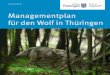 Managementplan für den Wolf in Thüringen€¦ · Wolf zu schaffen, sondern darin, ein wei-testgehend konfliktarmes Nebeneinander von Mensch und Wolf zu fördern. Im Ge-gensatz zu