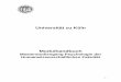 Universität zu Köln · Vorlesung „Methoden der Datenerhebung und - auswertung“ (2 SWS/5 ECTS) Übung „Multivariate Verfahren “ (2 SWS/2 ECTS) Selbststudium 5 ECTS = 150