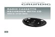 RADIO CASSETTE RECORDER WITH CD...DEUTSCH 5 AUFSTELLEN UND SICHERHEIT 6 AUF EINEN BLICK 9 STROMVERSORGUNG 10 ALLGEMEINE FUNKTI ONEN 10 RADIO-BETRIEB 12 CD/MP3-BETRIEB 15 USB- UND SD/MMC-BETRIEB