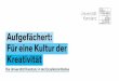 Aufgefächert: Für eine Kultur der Kreativität · 2019-02-19 · Modell Konstanz Kultur der Kreativität heißt, allen Universitätsmitgliedern inspirierende Arbeits- und Lebensbedingungen