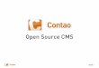 Open Source CMS - Contao Vorteile von CSS 3 Deutlich flexibler als CSS 2 Weniger Hintergrundbilder notwendig (Ladezeit) Viele neue Features geplant Abgerundete Ecken Mehrere Hintergrundbilder