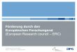 Förderung durch den Europäischen Forschungsrat · 2020-06-07 · Förderung: bis 1,5 Mio. Euro für bis zu 5 Jahre jährliche Ausschreibung im Sommer Wiedereinreichung unter bestimmten