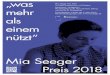 Mia Seeger Preis 2018 Preissumme: 10.000 Mit Unterstأ¼tzung der 2018-02-02آ  Mia Seeger (1903-1991),