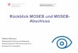 RückblickMOSEB und MOSEB- Abschluss...2016 • 4. Broschüre MOSEB • 5. Wissensaustausch MOSEB und Abschluss 2017 • Frühling: 10. und letzte Aktualisierung MOSEB-Indikatoren