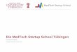 Die MedTech Startup School Tübingen · Quelle: eigene Darstellung, basierend auf einer internen Präsentation der DMZ Toronto. Lean Startup Framework and definition •Definition: