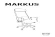 MARKUS - IKEA.com · secara otomatis ketika kursi tidak digunakan. BAHASA MALAYSIA Atas sebab keselamatan, roda terkunci secara automatik apabila kerusi tidak digunakan. يبرع