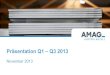 Präsentation Q1 Q3 2013 - AMAG Austria Metall AG · 2014-02-12 · 1313 2.061 1.912 Q1 -Q3 2012 Q1 -Q3 2013 255,2 257,5 Q1 -Q3 2012 Q1 -Q3 2013 160 152 90 76 385 384 4 4 638,9 615,9