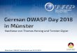 German OWASP Day 2018: Nachlese 2019-02-02 · German OWASP Day 2018 (1) Vortrag Name Workshop: OWASP Juice Shop Björn Kimminich Workshop: TLS –Einführung und Best Practices Achim